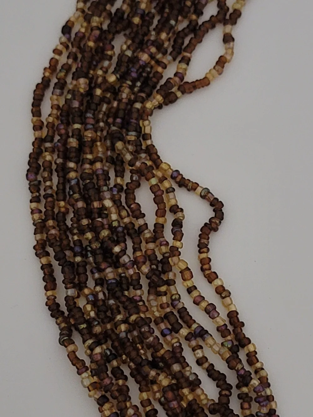 Multi-Strand Brown Seed Bead Necklace - Women Jewelry - Hand Crafted